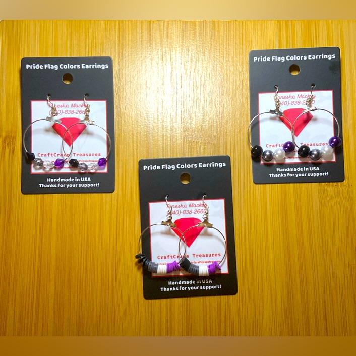 Asexual Flag Colors Hoop Earrings